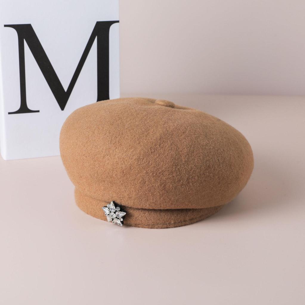 Japanese Retro Woolen Beret - Autumn/Winter Fashionable, Versatile, Face-Slimming Hat for Women