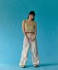 Peulleoti Label Point Nylon Parachute Pants (Ivory)