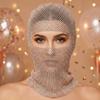 Zircon Rhinestone Head Mask Mesh Mask Turban Hat Elegant Fishnet Headhood  Carnival