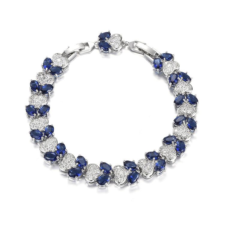 Rubin Zirkon Herz Armband Damen Voll Diamant Damen Armband Schmuck