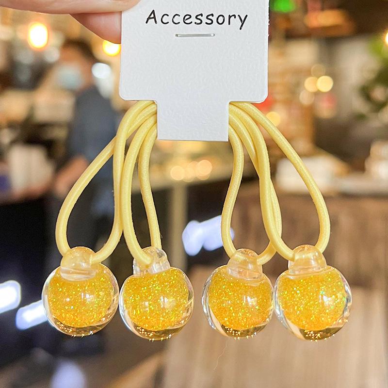 2pcs /set Cute Candy Color Ball Hair Tie For Girls Elastic Hair Rubber Band Kids Kawaii Hair Rope Baby Hairbands Child Headdress