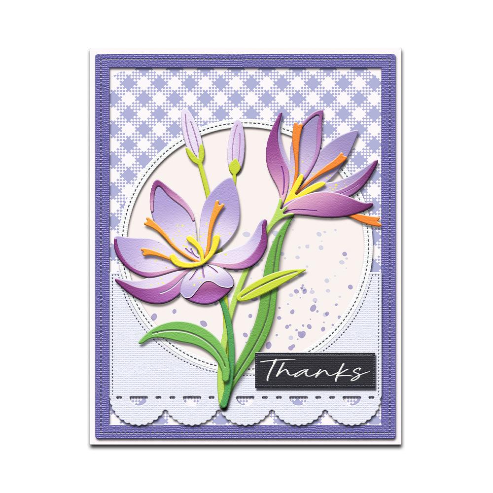 Orchid Pattern Carbon Steel Embossing Die for Paper Crafts