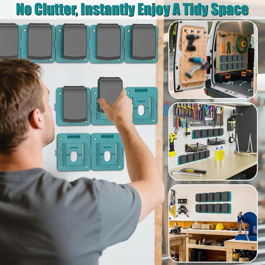 1-11Packs Battery Holder for Makita 18V Battery,Wall Mount Batteries Storage Organizer for BL1811 for Work Van,Shelf,Toolbox