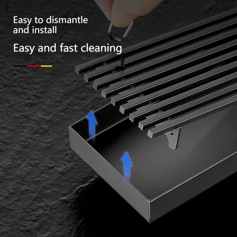 High Quality Bathroom Floor Drain 304 Stainless Steel Rectangular Drain Odor Prevention Shower Drainage Pipe