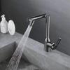 Grey 304 Stainless Steel Swivel Basin Faucet Deck Mounted Hot and Cold Mixer Tap Single Hole Single Handle Bathroom Tap