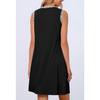 YYFS Women's Fashion Summer Spring Solid Color Print Sleeveless O-Neck Loose Waistline Casual Dresses