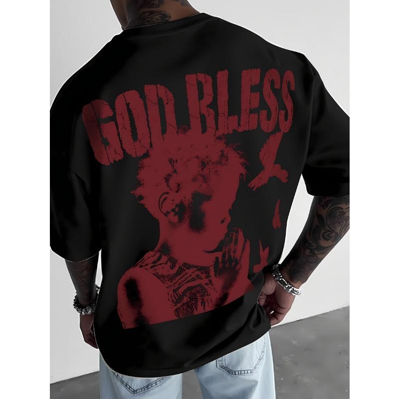The new men's T-shirt for the summer of 2025 features a casual fashionable comfortable and breathable 3D letter pattern print