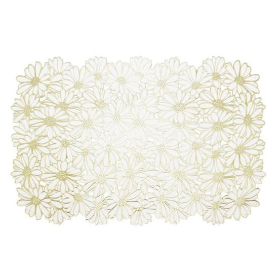 PVC Placemats Insulated Table Protectors Blooming Flowers Anti-slip Bowl Pad Stain Proof Drink Coaster Elegant Home Decor