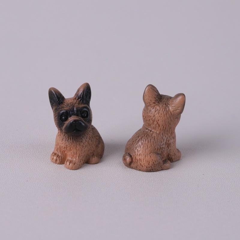 2pcs Dollhouse Cute Puppy Dog Model Kawaii Mini Animal 1:12 Figurine Miniature Resin Keychain DIY Landscape Scene Decor Ornamen