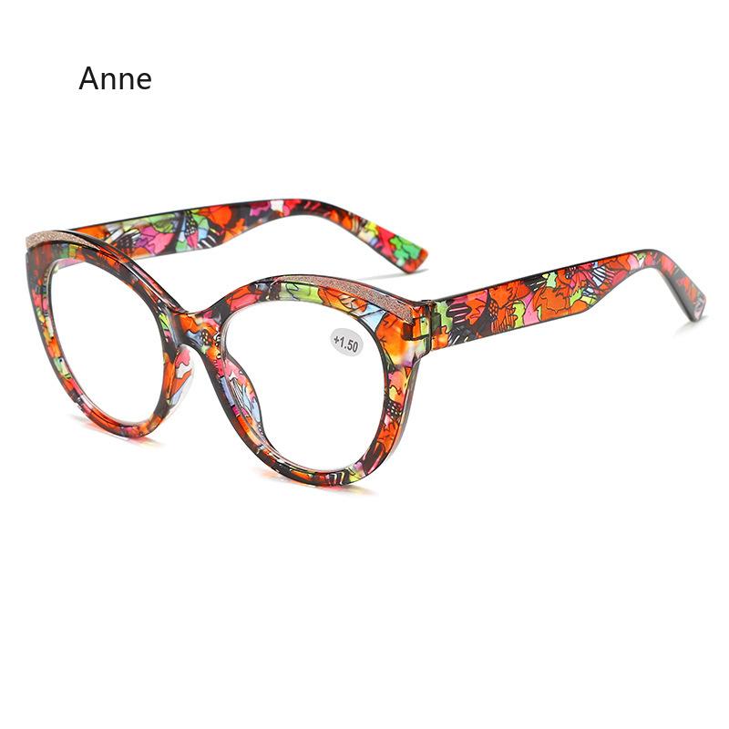 Women's Cat Eye Personalized Big Frame Presbyopia Glasses with Oval Frame Anti Blue Light Radiation Blue Light Glasses
