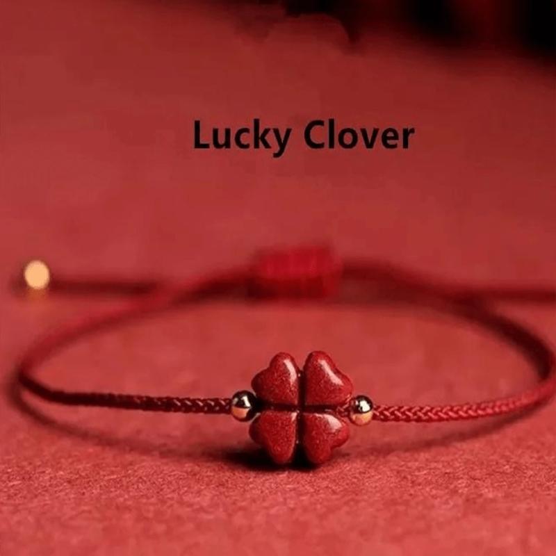 1pc Vintage Lucky Four-Leaf Clover Woven Bracelet, Holiday Gift Valentines,Mom,Mother,Mother's Day,Gift