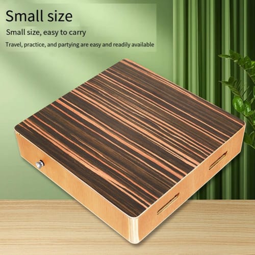 Weuareod Travel Cajon Drum, Portable Wooden Cajon with Adjustable Strap, Percussion Instrument Kit