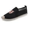Old Beijing cloth shoes men's summer breathable deodorant Guochao hemp bottom black cloth shoes do not stink feet lazy one pedal fisherman