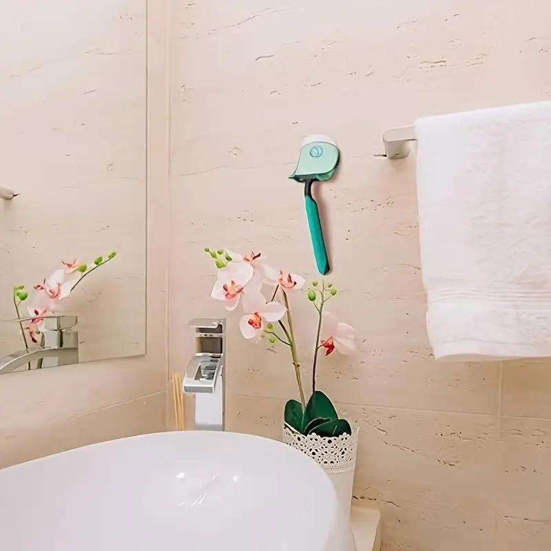 Suction Cup Razor Holder Punch-free Manual Razor Shaver Storage Rack Drain Wall-mounted Bathroom Storage Rack