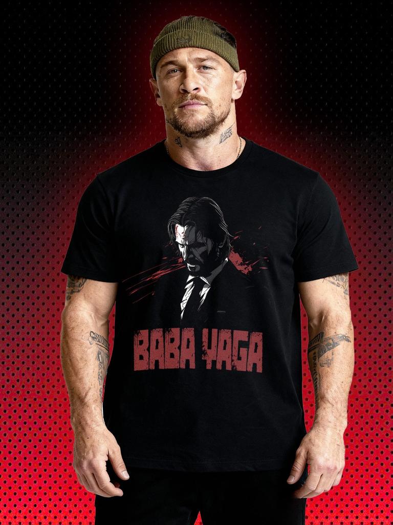 John Wick Baba Yaga Retro Action Movie T Shirt Graphic Print Cotton Short Sleeve Tee for Men Wo