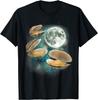 Clam Moon Galaxy Graphic Tee Surreal Ocean Life Print Round Neck Casual Short Sleeve T-Shirt
