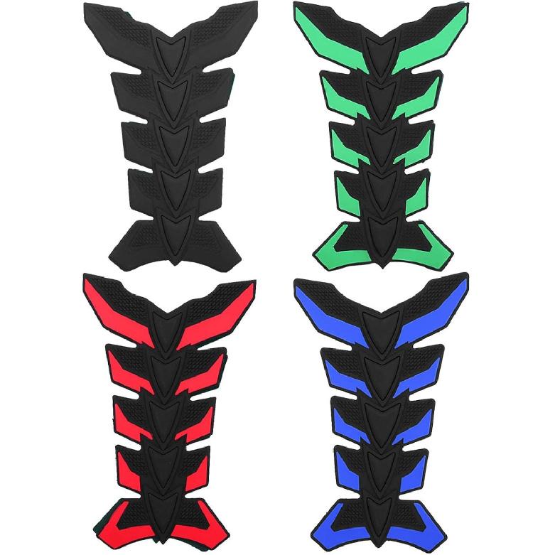 3D Protector Decal Sticker, Motorcycle Tank Protector, Motorcycle Gel Oil Gas Tank Pad Fish Bone Protector Decal Sticker Pad Decor Rubber(black)