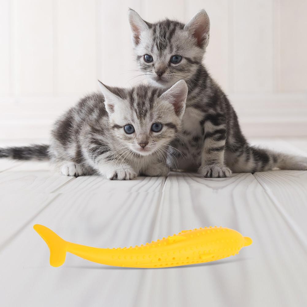 Soft Silicone Catnip Fish Cats Toys Pet Cat Chewing Clean Teeth Training Interactive Toys