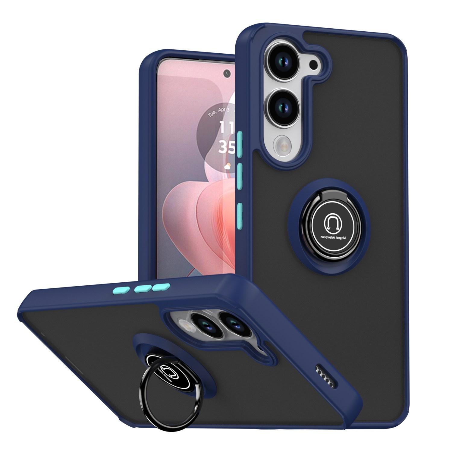 

Матовый чехол Armor для Vivo Y04 4G Y29S 5G Чехол Кольцо Магнитная подставка Ударопрочный чехол Coque Fundas vivo Y29s 5G темно-синий