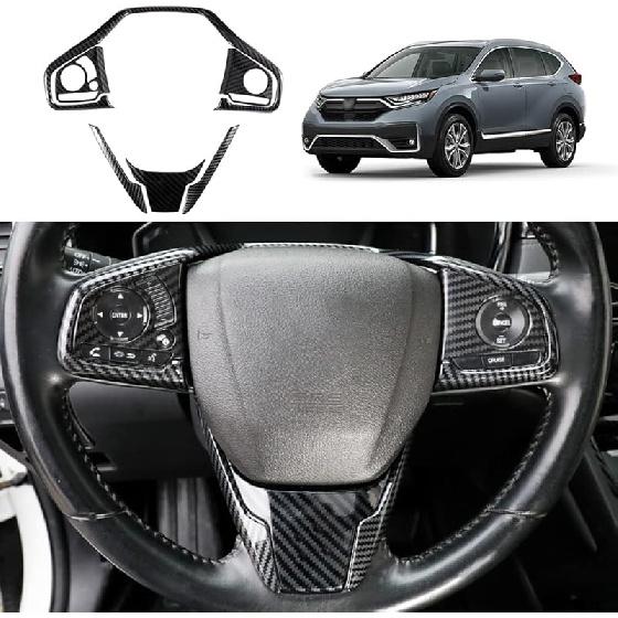 for CRV 2017-2022 Rear Air Condition Vent Outlet Cover Trim Sticker, Carbon Fiber Grain Style Interior Decorative Panel Frame Accessories for Honda