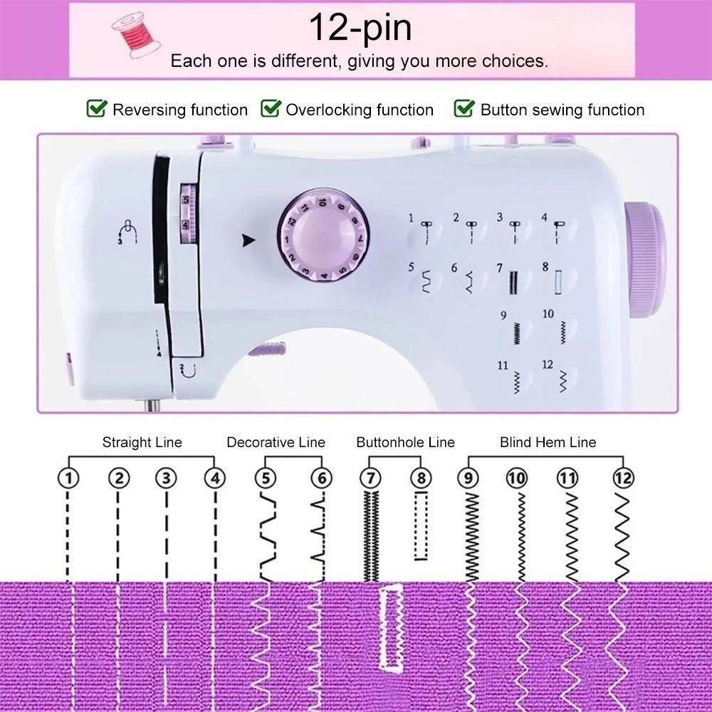 Portable Sewing Machine Mini Electric Household Stitches Sewing Machine Multifunctional Sewing Kit Sewing Machine