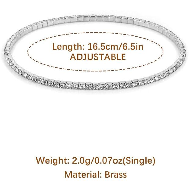 HZMAN 10 Pcs Tennis Stretch Bracelets Set for Women