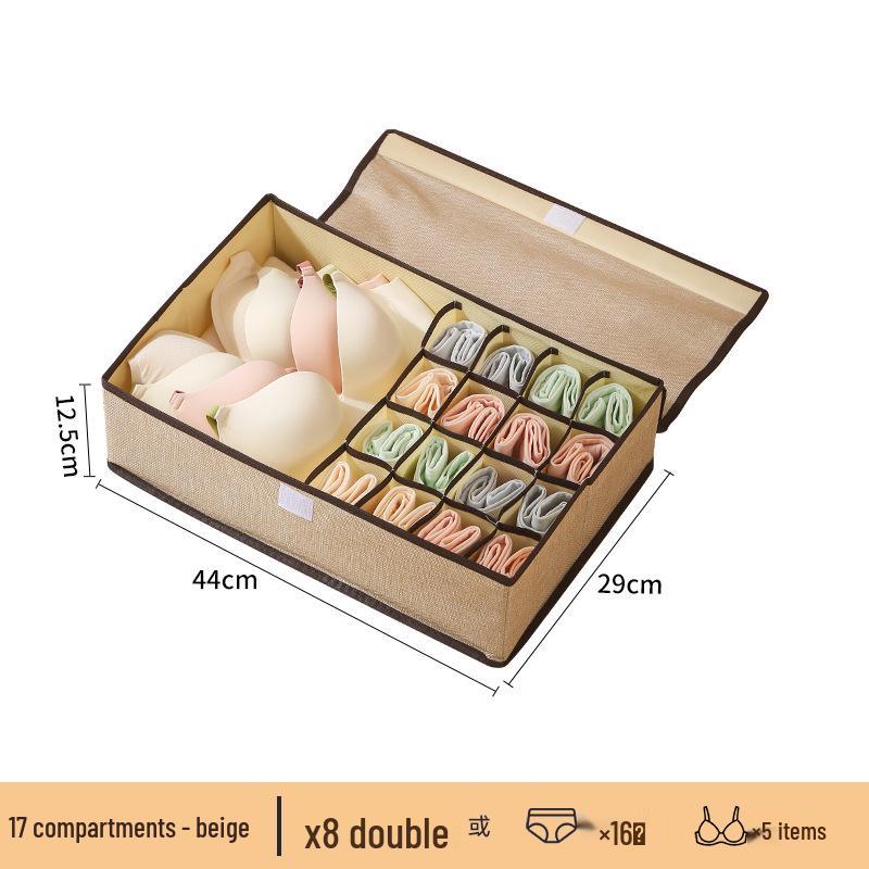 Foldable Underwear & Sock Organizer with Lid for Bedroom Drawers