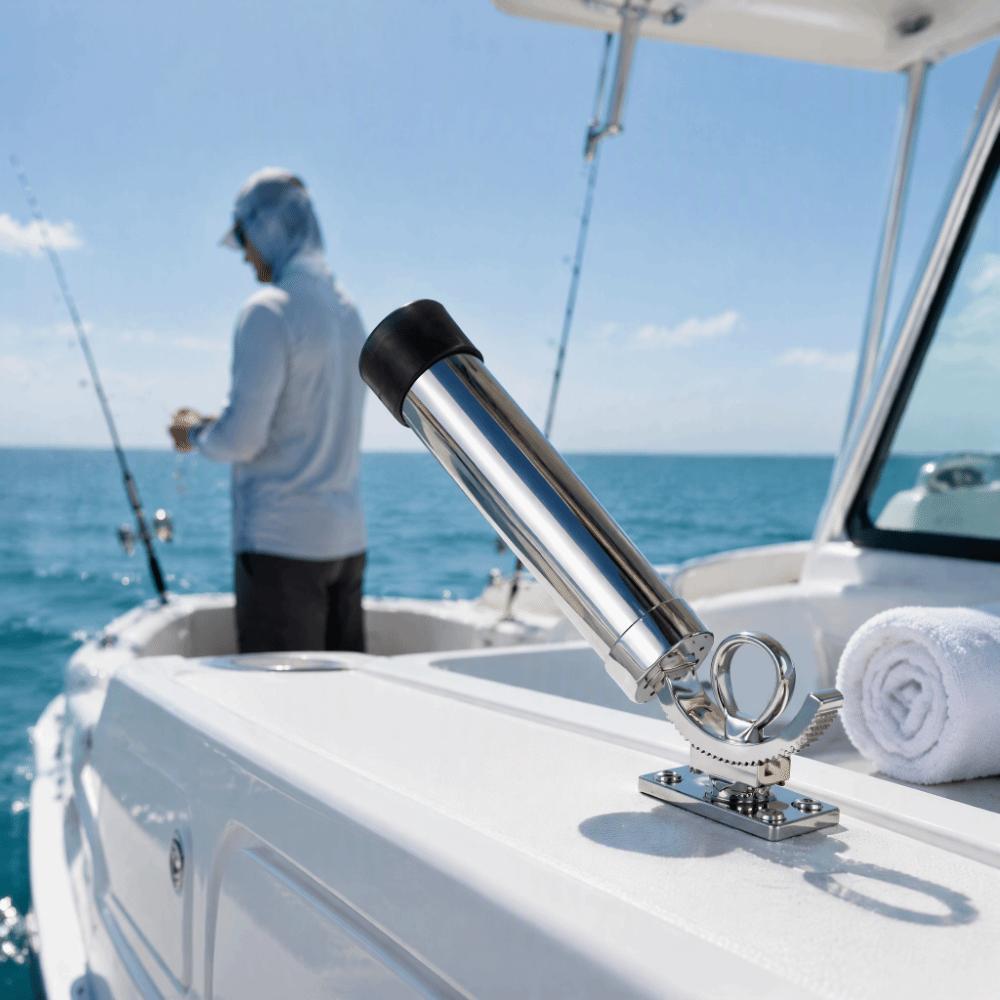 316 Stainless Steel Boat Rod Mount 360 Degree Rotating Marine Rod Bracket Offshore Sea Fishing