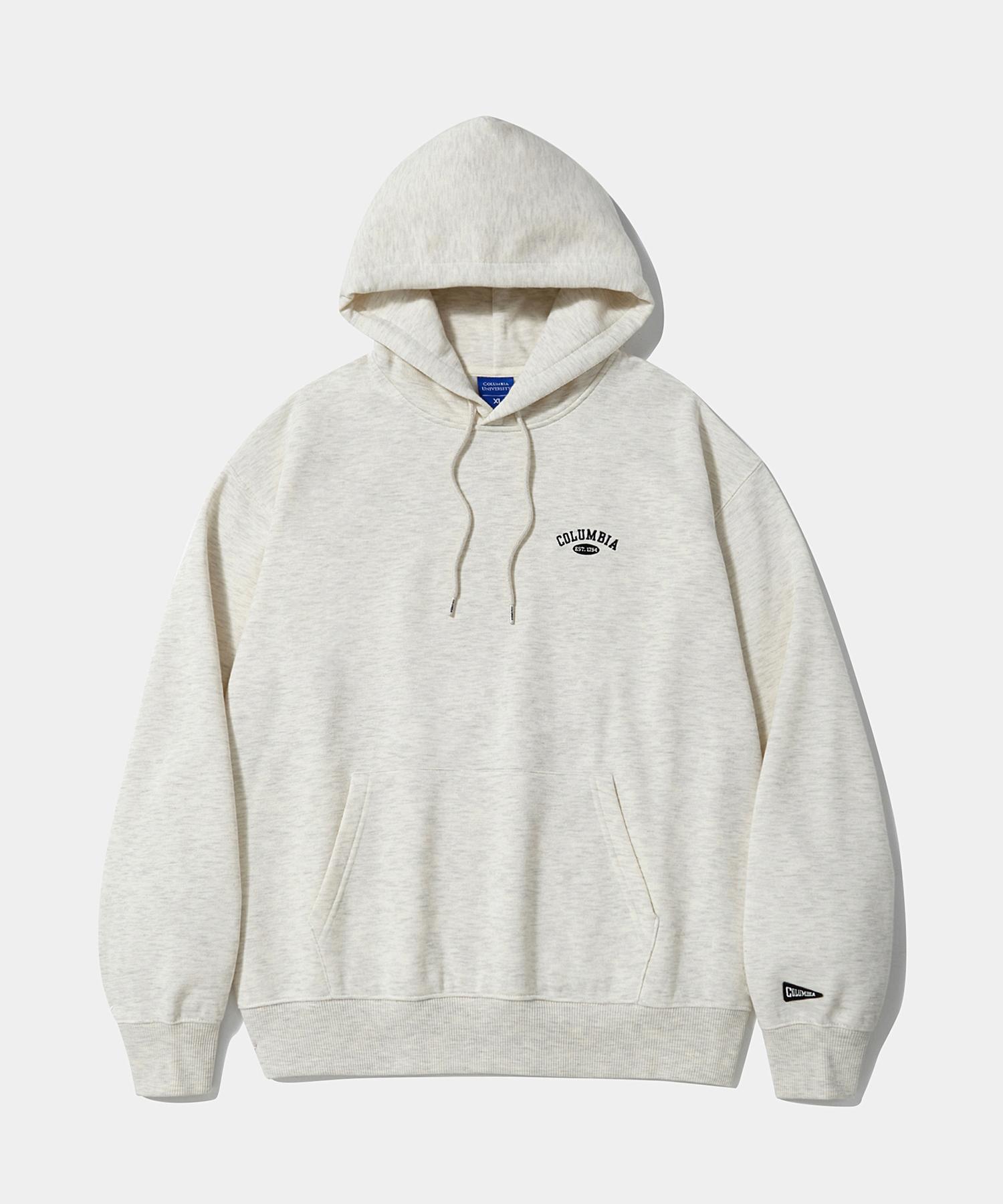 Columbia University Cu Arch Logo Fleece Hoodie Oatmeal Oatmeal/L