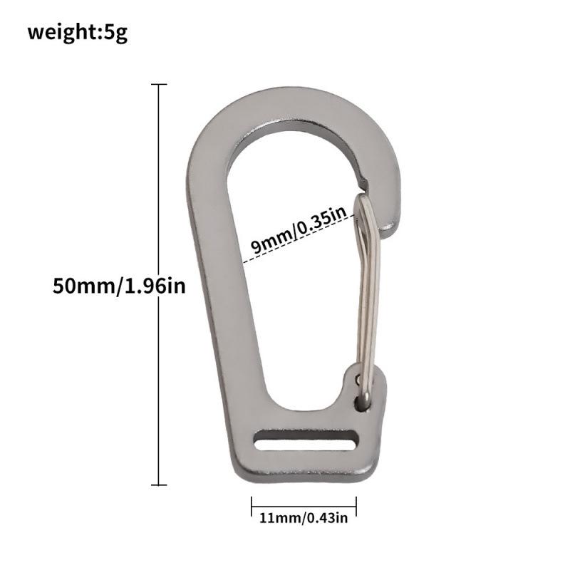 New Style No. 5 Aluminum Alloy Flat Edge Carabiner with Steel Wire Buckle for Outdoor Luggage