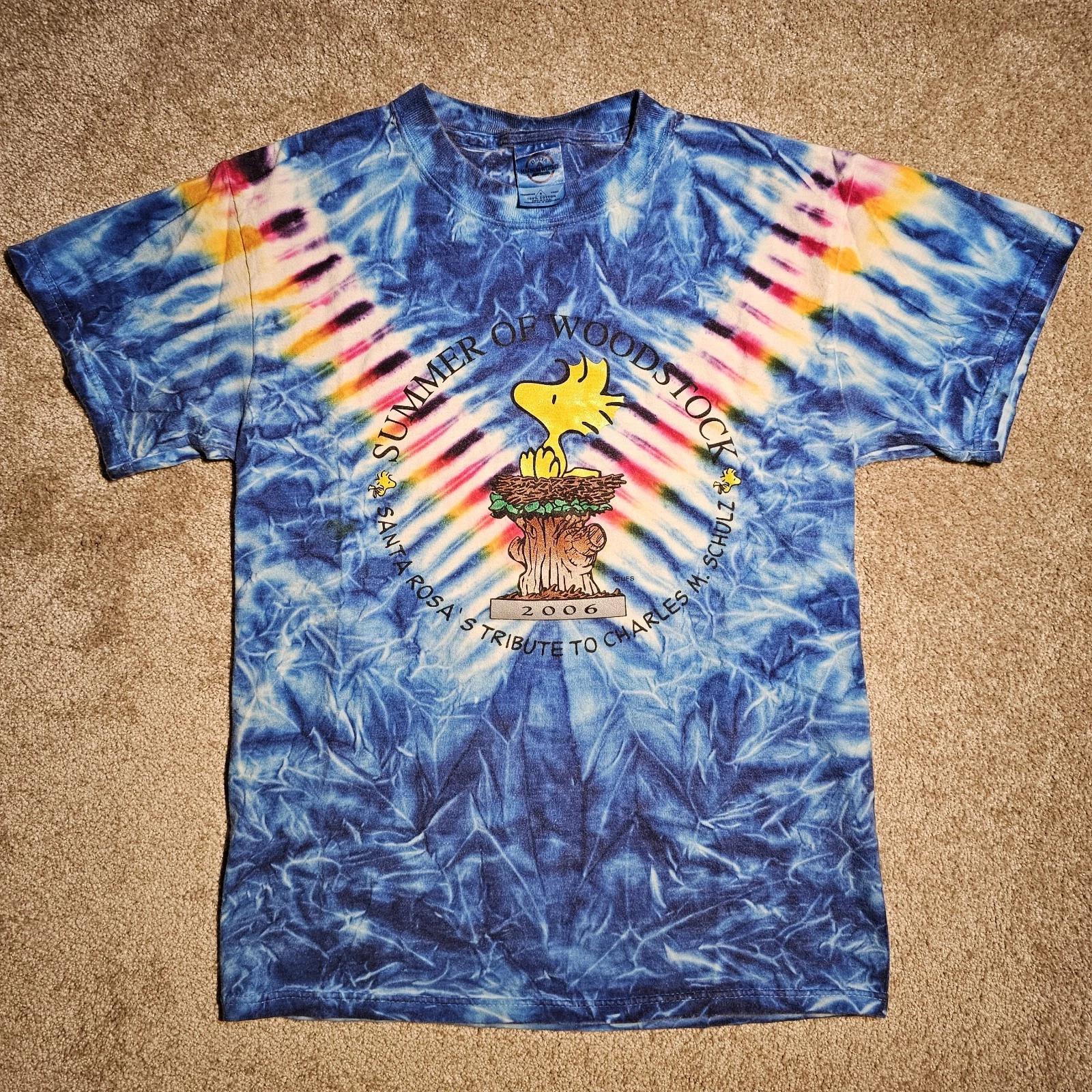 Vtg Y2k Summer Of Woodstock Tie Dye Mens S T-shirt 2006 Rave Hippie Grunge 90s 4XL