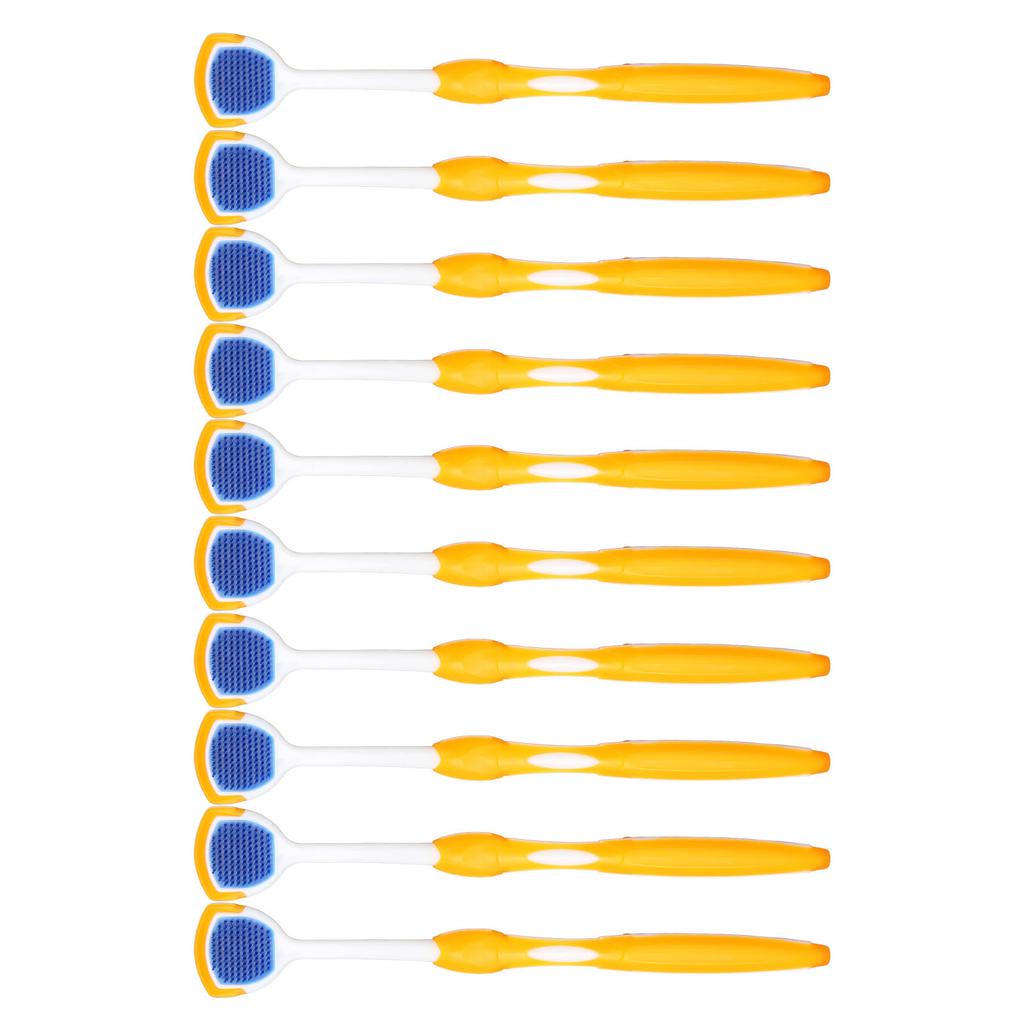 10 Stück Zungenschaber Ergonomisches Design Silikon Frischer Atem Entfernung von Zahnbelag Zungenreiniger für Zunge Mund