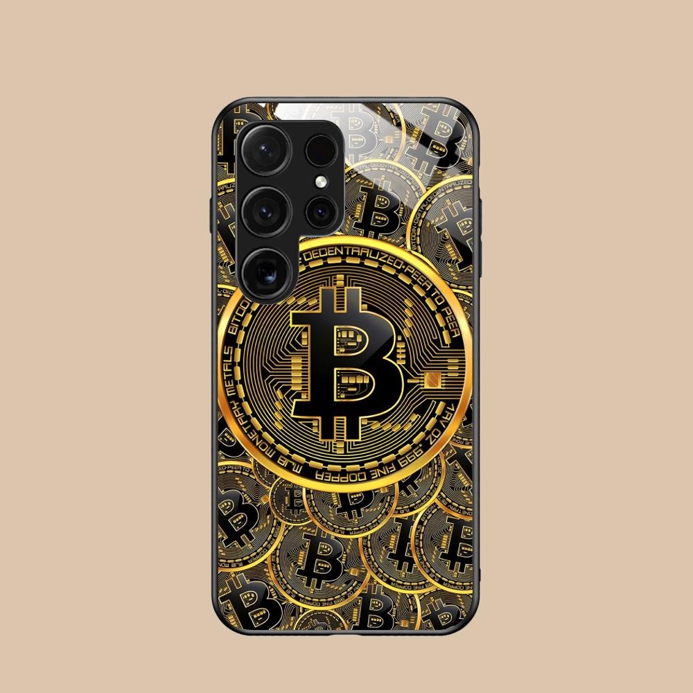 

Bitcion Pattern Phone Case for Samsung Galaxy A56 55 54 53 52 51 36 35 34 23 16 15 5G Glass Protective Cover Galaxy A13 5G