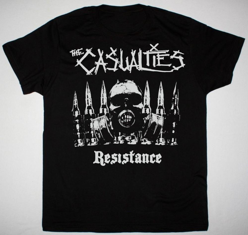 Vtg The Casualties RESISTANCE Cotton Black T Shirt Unisex All Size TT52 Unisex T-Shirt S