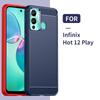 Kohlefaser-Hülle für Infinix Hot 12 Play Stoßfeste Matte Handyhülle für Infinix hot 12 play NFC Bumper Silikonhülle