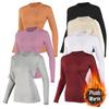 Women's Fleece-Lined Quick-Dry Warm Set: Long-Sleeved Top and Pants for Home & Outdoor Autumn/Winter Fitness