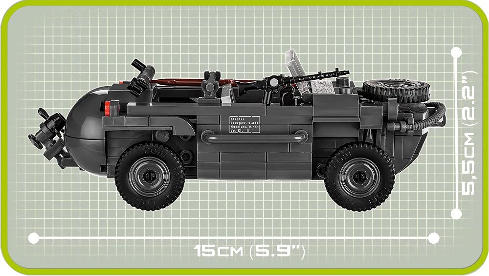 Cobi Historical Collection #2403 Schwimmwagen Type 166 (WWII German Army) [Military Block - COBI Official Japan Distributor]