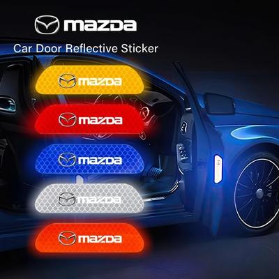 4 Adet Araba Dış Aksesuarı Mazda 3 6 CX-3 CX-5 CX-30 CX-50 MX-5 Miata için Su Geçirmez Yansıtıcı Çıkartmalar Gece Uyarısı
