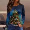 Womens's Fashion Casual Halloween Print V-neck Mid Length Pocket 3/4 Sleeve Top