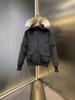 Poison Family Goose 01 Aviator Jacket with Wolf Fur Collar - Unisex Short Down