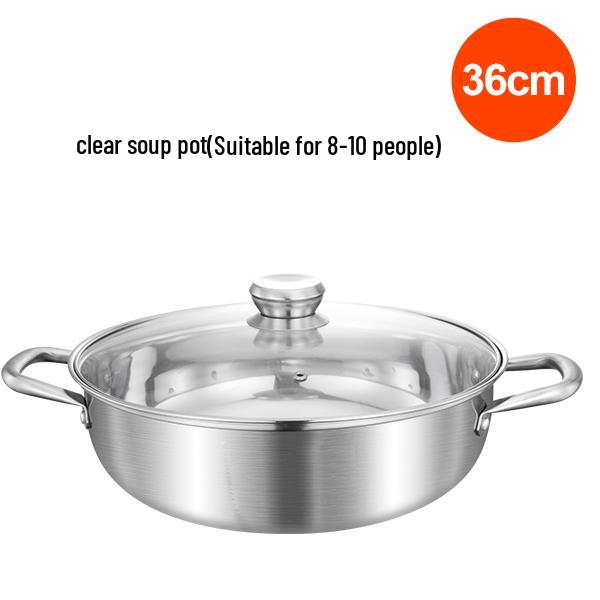 Yuan Yang 304 Stainless Steel Thickened Hot Pot Cookware for Induction Cookers - Household & Commercial Use