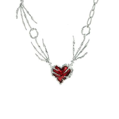 Pendant Necklace Gothic Pendant Necklaces Claw Red Heart Choker Alloy Material Pendant Choker Gift for Women Girlfriends