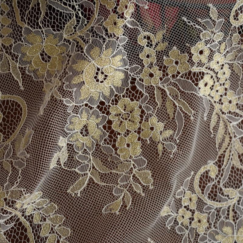 3 метра кружевная ткань для ресниц, жесткая текстура свитера, французская кружевная ткань для ресниц, ткань для свадебного платья, кружевная отделка из белого золота
