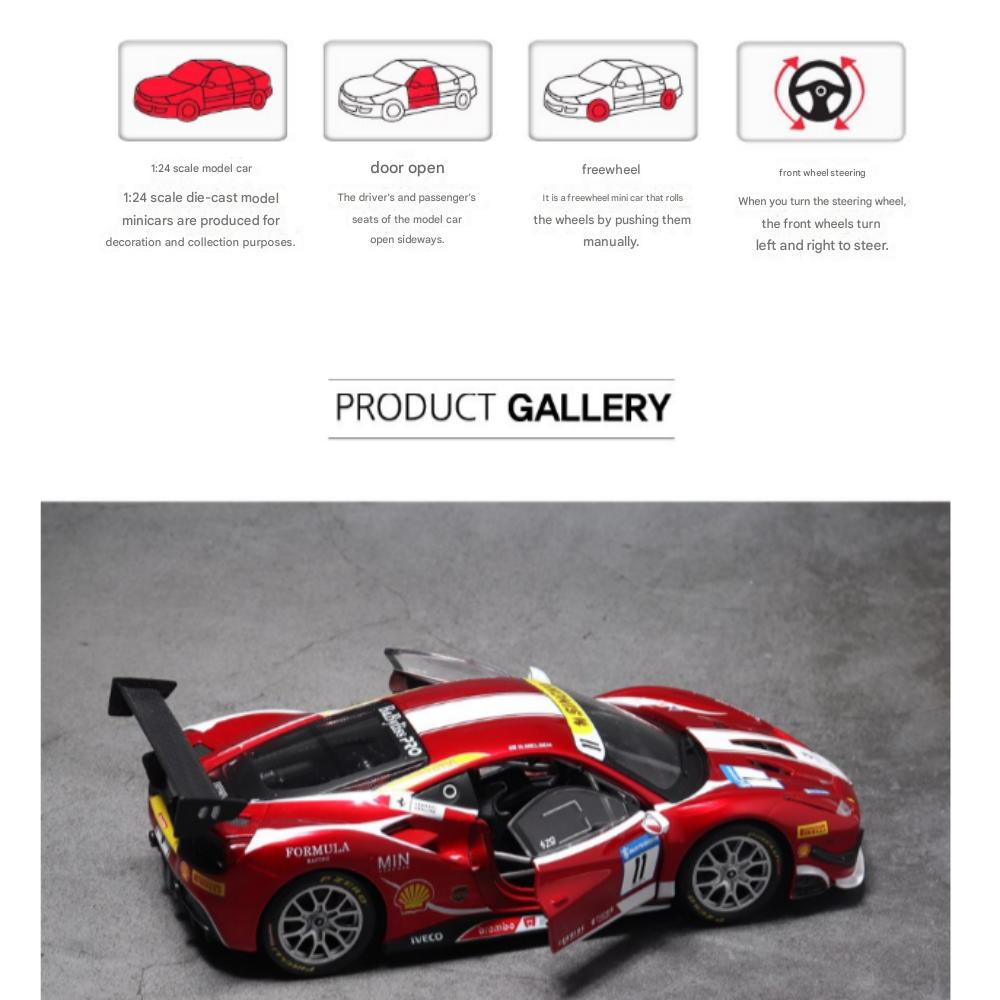 Brago 1:24 Ferrari 488 Challenge Formula Racing 2017 Kovový závodní model