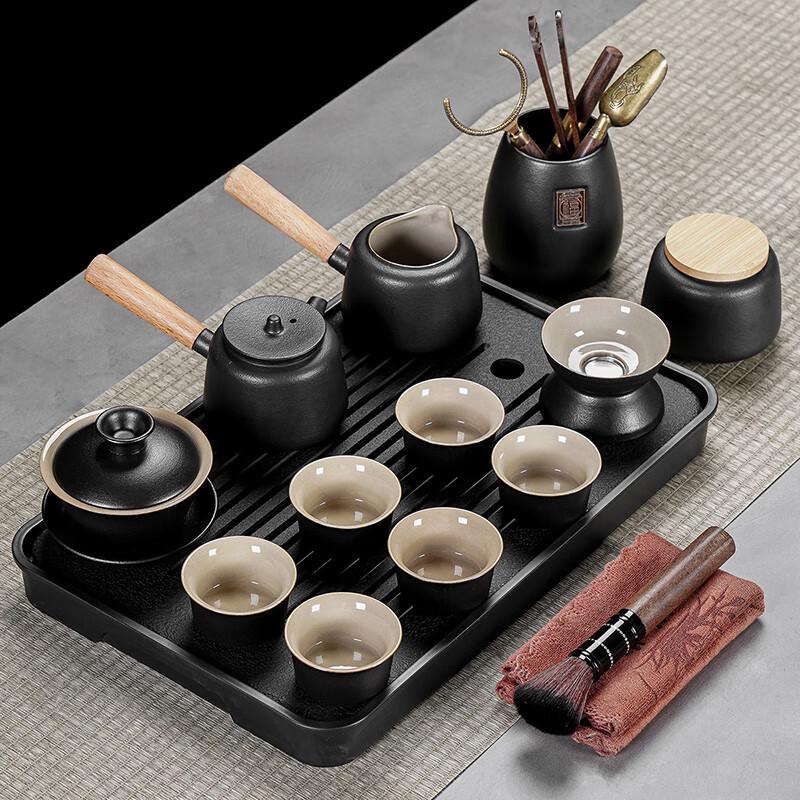 Lainuo Black Pottery 11-Piece Tea Set