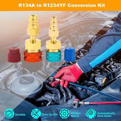 2PCS Air Conditioner Quick Connector R1234YF/R12 To R134A Quick Connectors Adapters Car Airconditioning Fitting Car Tools