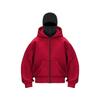 Autumn and Winter New Trend Fashion Solid Color Velvet Zipper Double Hat Sweatshirt Couple Harajuku Casual Wear