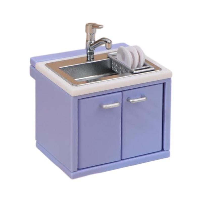 Dining Room Sink Furniture Doll House Miniature Pretend Play Accessories Life Scene Role Play Hobby Collection