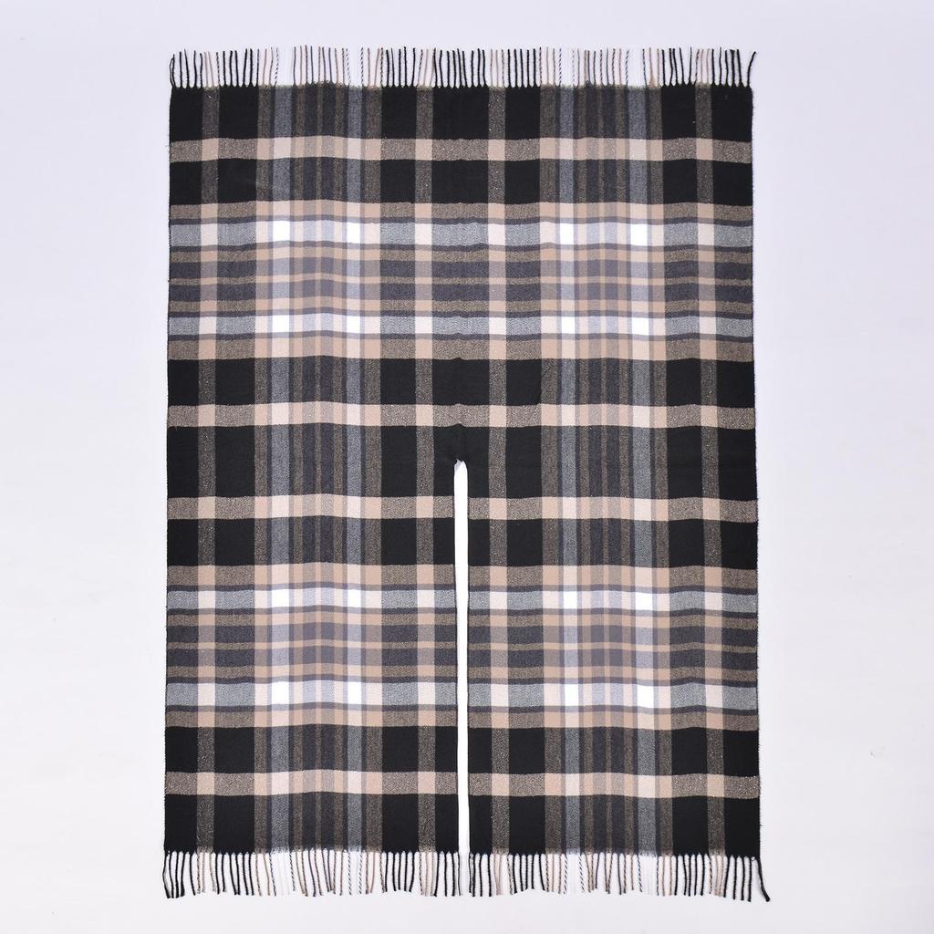 Women's Autumn/Winter Plaid Jacquard Tassel Shawl Scarf Cape