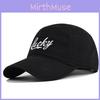 Vintage Style Lucky Embroidered Baseball Cap With Wide Brim